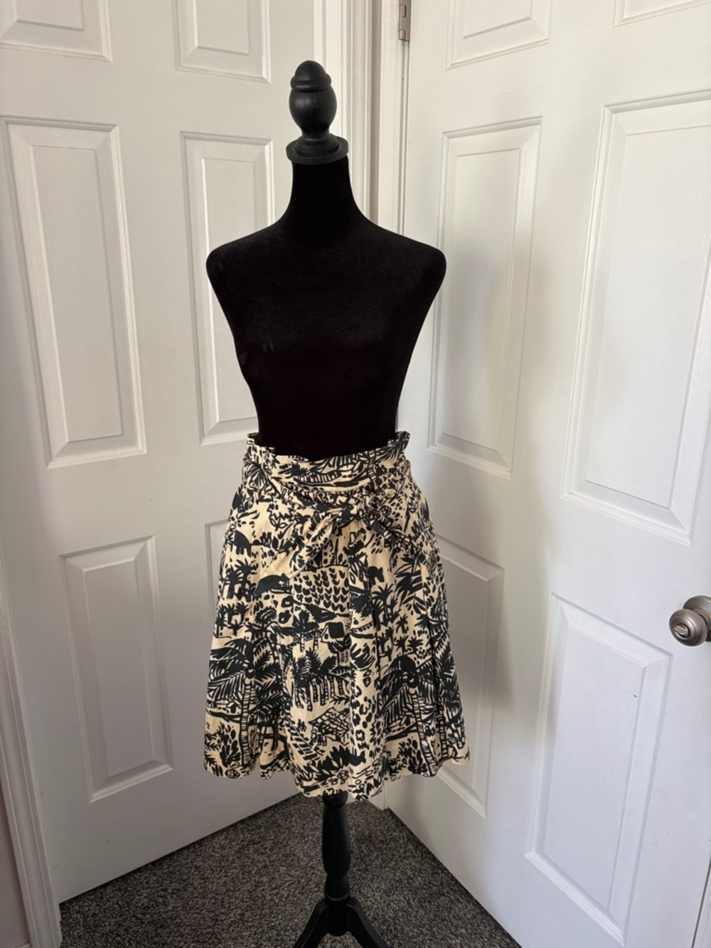 Anthropologie Corey Lynn Calter "Palm" or "Palm Garden" tie-waist A-line skirt